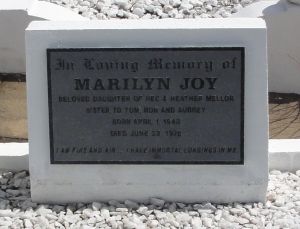 Marilyn Joy Mellor died 23 June 1978