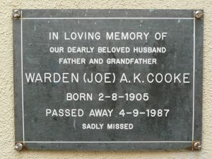 Cooke, Warden A K (Joe)