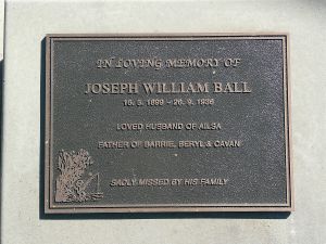 Ball, Joseph William, died 26th August 1936