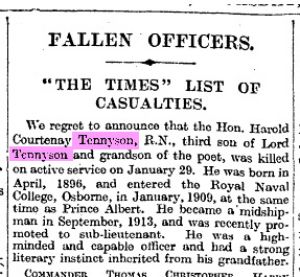From 'The Times' 1 February 1916