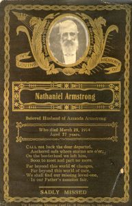Nathaniel Armstrong, Memorial Card
